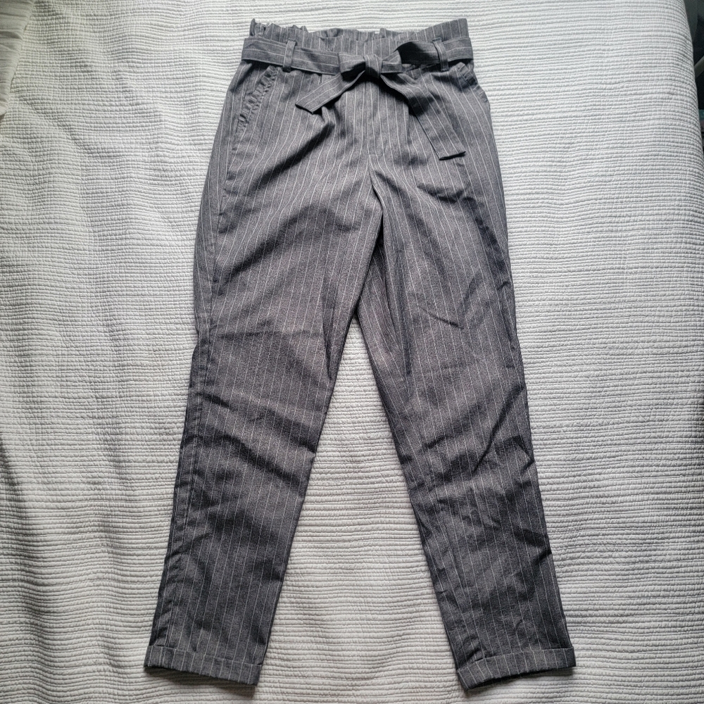 Vintage Harmony + Havoc High Rise Grey Pinstripe Slacks